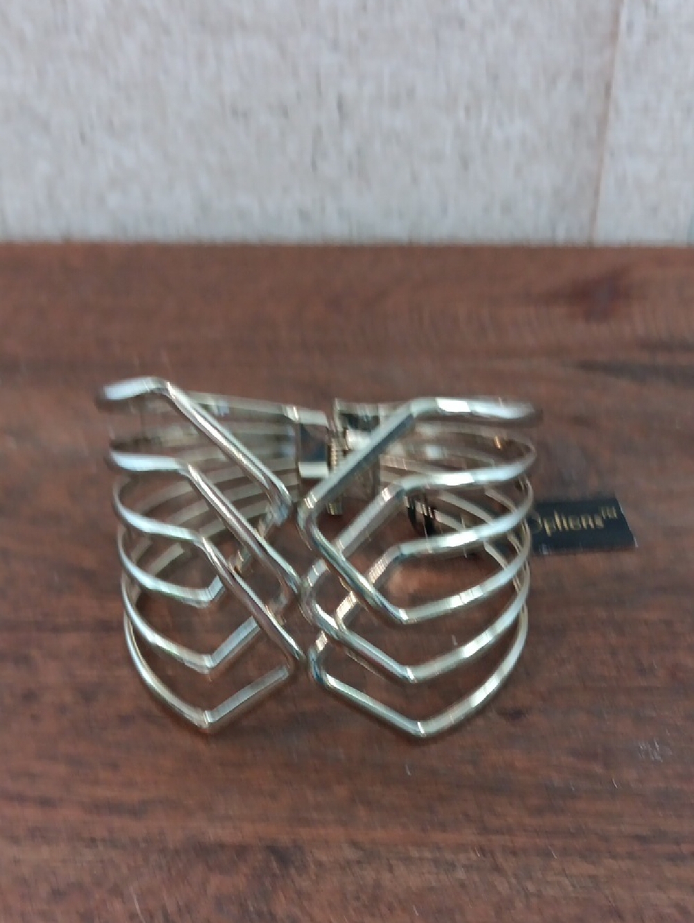 Nue Options Gold Tone Geometric Cuff Bracelet